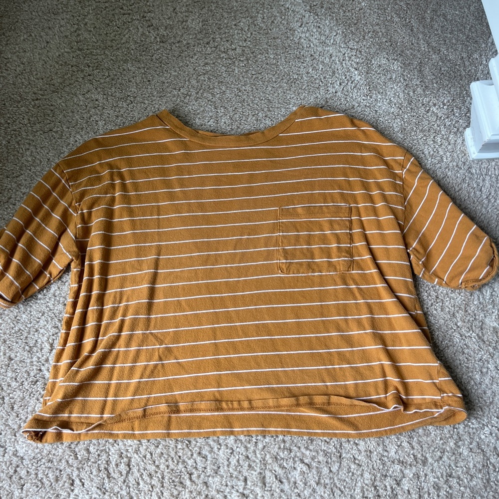 it’s a mustered striped shirt from forever 21